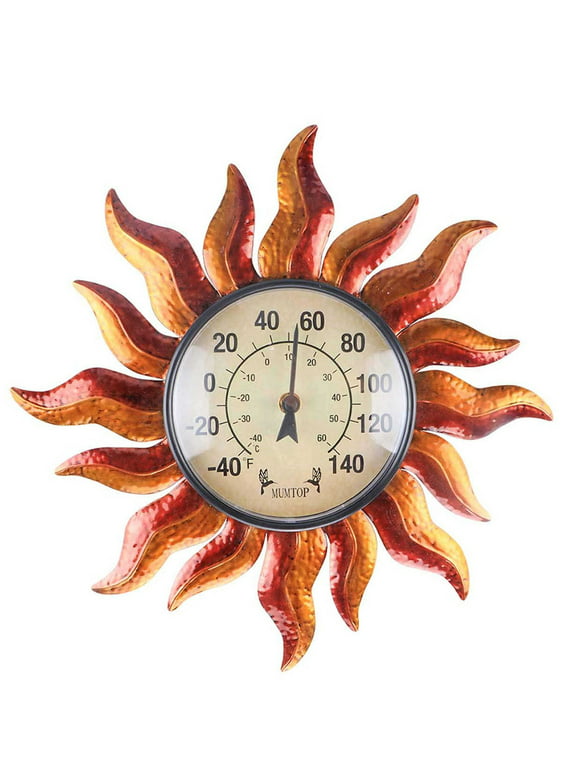 WONDER garden Wall Hanging Thermometer with Hygrometer Indoor Outdoor Patio Sun Decor Does Not Require Any Battery