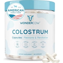 WonderCow Colostrum Capsules Supplement for Gut Health, Immune Support, Muscle Recovery & Wellness | Natural IgG Pure Whole Bovine Colostrum Superfood, Unflavored, 30 Servings