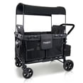 thumbnail image 1 of WONDERFOLD W4 4 Seater Multi-Function Quad Stroller Wagon with Removable Raised Seats and Slidable Canopy, Black, 1 of 5