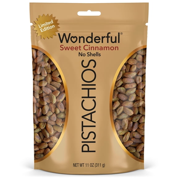 Wonderful Pistachios No Shells Sweet Cinnamon Nuts, 11 Ounce Bag