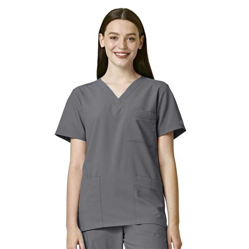 WonderWink Top Unisex Con Scollo A V Per Professionisti Sanitari: Tessuto Elasticizzato Con 3 Tasche E Passanti, Taglie Forti Disponibili