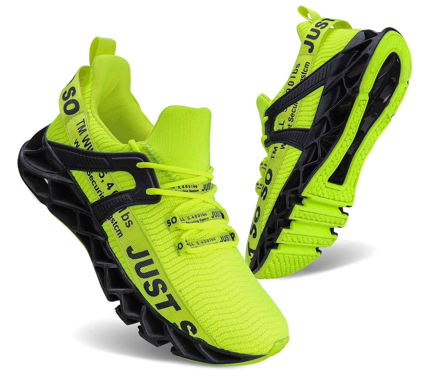 WONESION Just so so Mens Running Shoes Sneakers Fluorescent green Size 10 Walmart