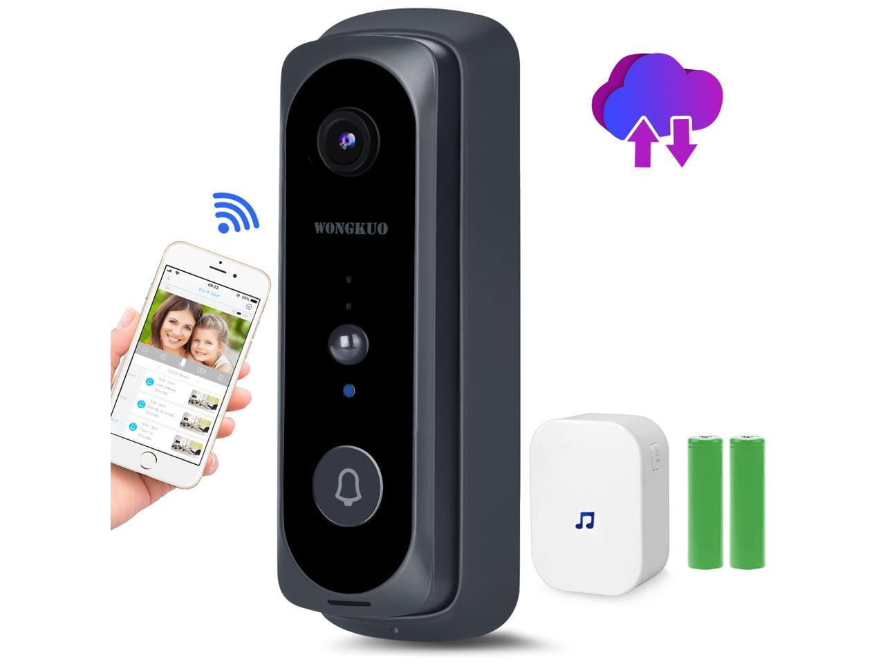 WONGKUO Video Doorbell Wireless Video Doorbell Camera HD 166°Security
