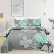 Dintszyayue Summer Bohemian Lightweight Microfiber Bedspread Set, 3-Piece Queen (90" x 96")