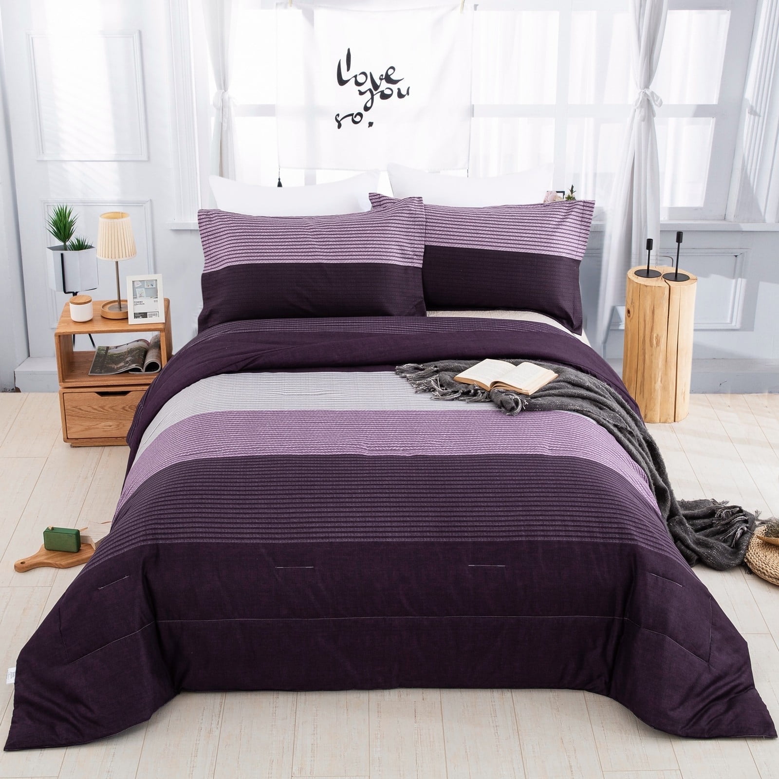 Dintszyayue Black Comforter Set Queen Size,8 Pieces Bed in