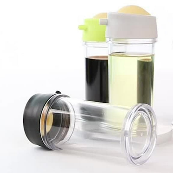 WONIU 3 Pack Small Plastic Soy Sauce Dispenser Bottle Travel Restaurant, 120ml/4oz, Gray&Green&Black