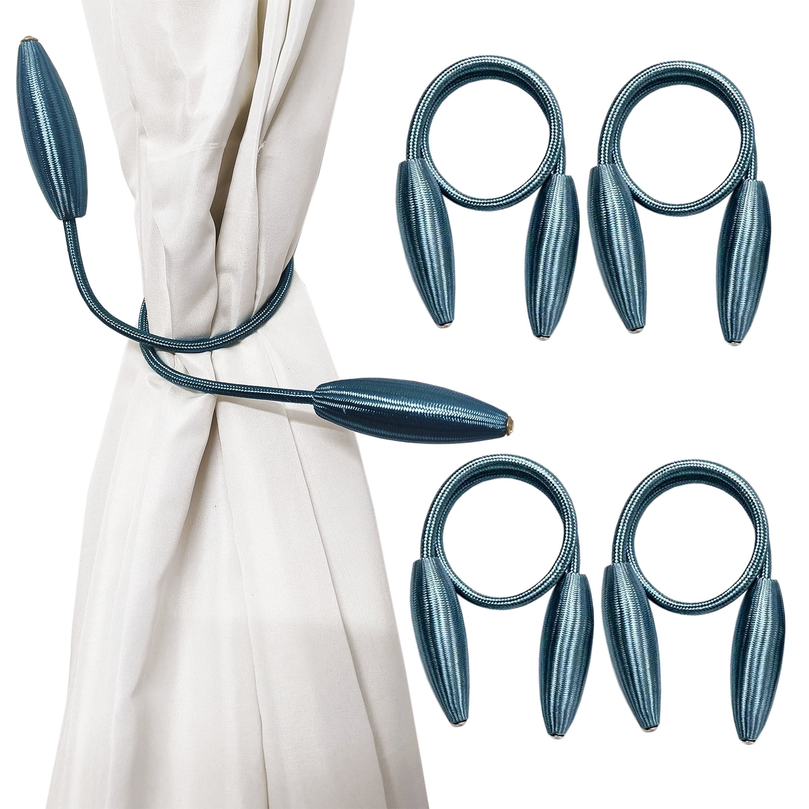 WONIU 4 Pack Curtain Tiebacks Clips Holdbacks Drape Twist Tie Backs ...