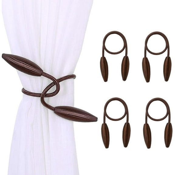 WONIU Brown Curtain Tiebacks, 4Pcs
