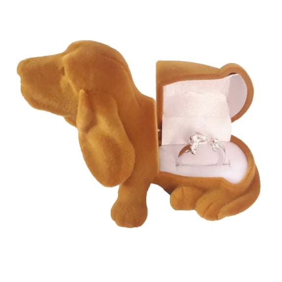 WONIU Cute Dog Ring, Silver Fashion Jewelry Ring with Dog Box