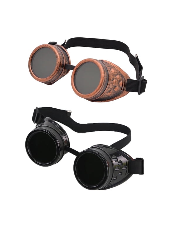 Retro Steampunk Goggles for Women Victorian Sunglasses Goggles Black Punk Gothic Glasses for Halloween