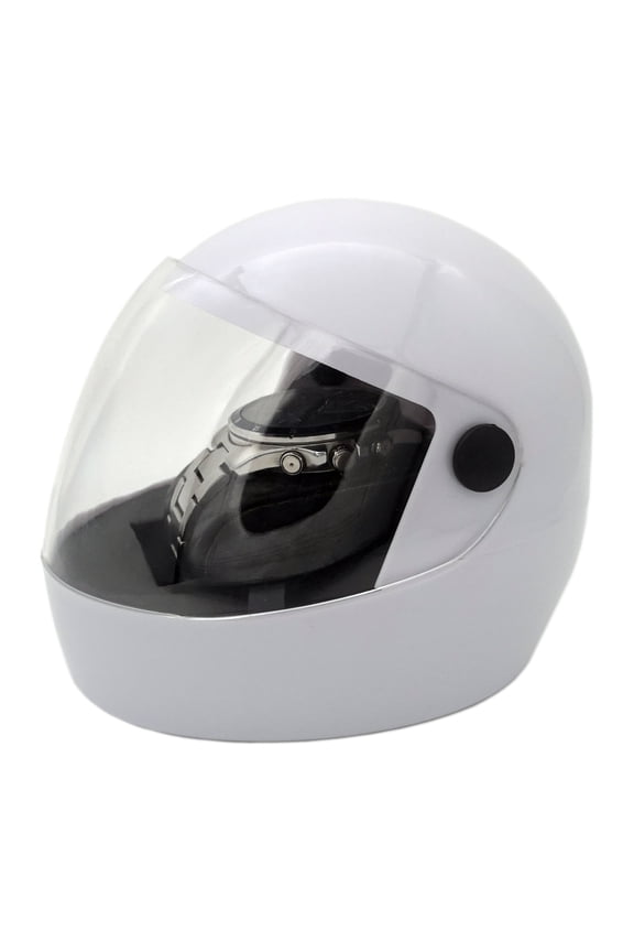 White Single Helmet Watch Box, Plastic PVC, 1 Count