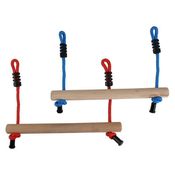 WONKAWOO Wooden Monkey Bars Set, 2-Pack with Ropes and Carabiners, Outdoor Play