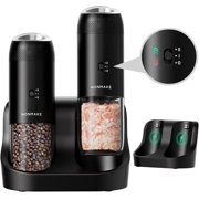 WONMAKE Gravity Electric Salt and Pepper Grinder Set with Charging Base, rechargeable salt grinder