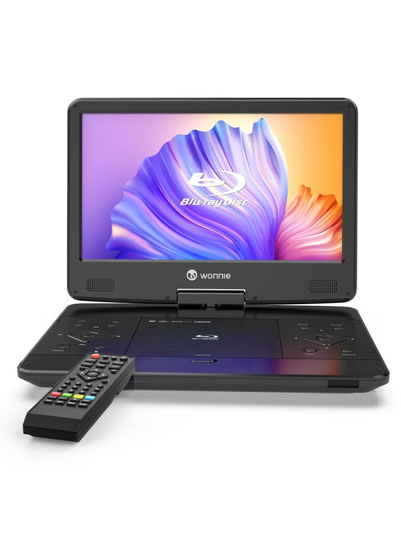 WONNIE Portable Blu Ray DVD Player, 16.9 inch DVD Player with 14.1"  1080p HD Screen, Blu Ray  Players built in 5000mAh Battery, Supports HDMI Output, Dolby Audio, Last Memory, USB/SD Card, AV in