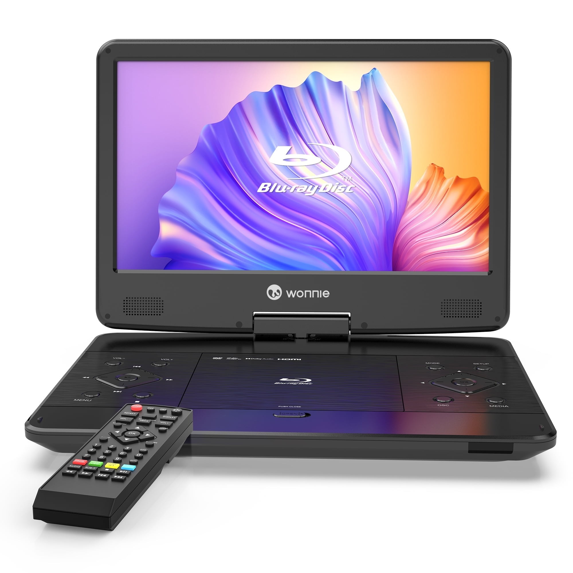 Pre-Owned WONNIE Portable Blu Ray DVD Player, 16.9 inch DVD Player with 14.1" 1080p HD Screen, Blu Ray Players built in 5000mAh Battery, Supports HDMI Output, Dolby Audio, Last Memory, USB/SD Card, AV in