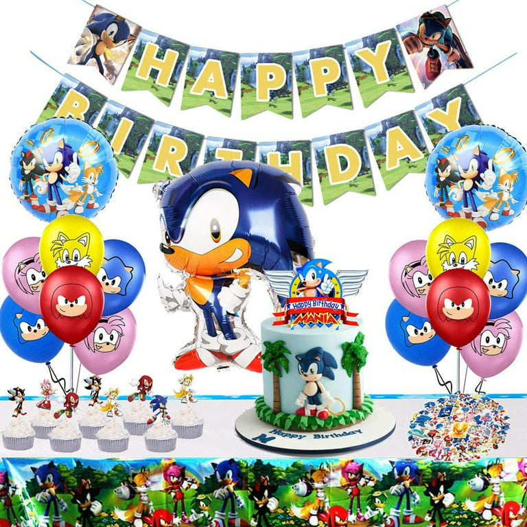 Buy Sonic Birthday Party Supplies,Happy Birthday Banner - Cake