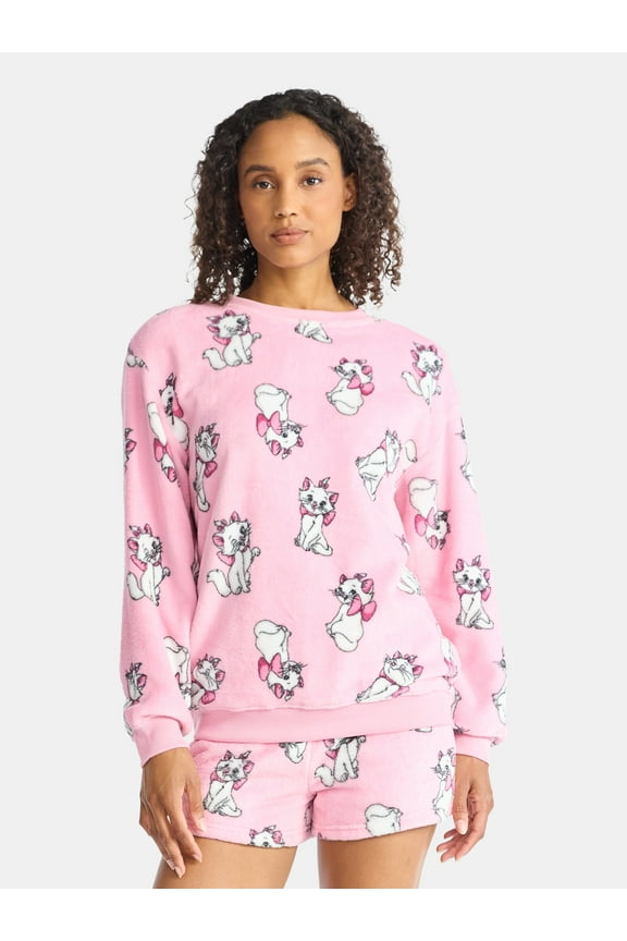 Aristocats Women's Marie Print Plush Fleece Sweatshirt, Sizes XXS-XXL