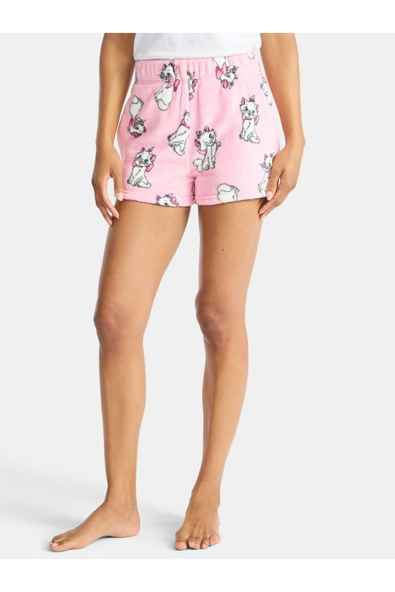 Aristocats Women's Marie Print Plush Fleece Shorts, Sizes XXS-XXL