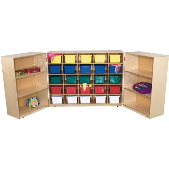 Wood Designs 25503 25 Tray Tri-Fold Storage with (25) Assorted Trays