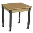 thumbnail image 1 of WOOD DESIGNS Mobile 24" Square Hardwood Table with Adjustable Legs 19-30", 1 of 2