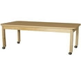 thumbnail image 1 of Wood Designs HPL307218C6 - Mobile Rectangle High Pressure Laminate Table with Hardwood Legs, 18", 1 of 2