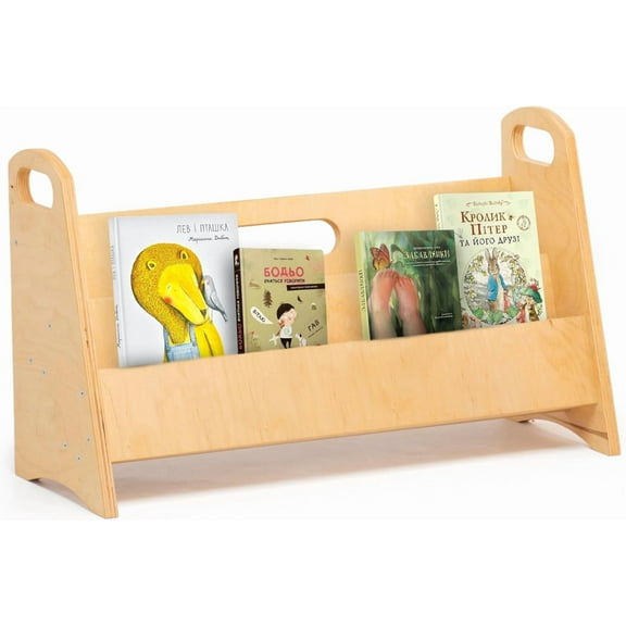 WOOD&ROOM Kids Bookshelf - Montessori Book Display Shelf - Small Bookshelf for Kids Room, Nursery, or Classroom - Wooden Front Facing for Toddlers - Book Rack and Storage Organizer Stand