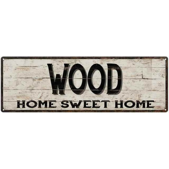 WOOD Rustic Home Sweet Home Sign Gift 6x18 Metal Decor 106180084075