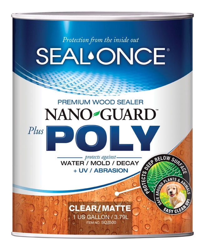 Seal Once Clear NANO+POLY Premium Wood Sealer, 1 Gallon