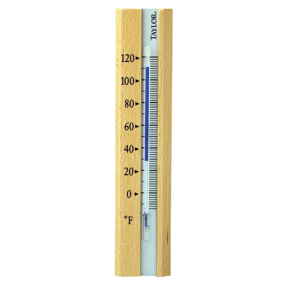 Taylor Precision Products Wood Wall Thermometer - Analog Outdoor - Multicolor