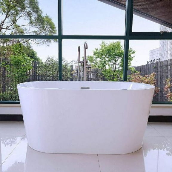 WOODBRIDGE 56" Freestanding Bathtub Contemporary Soaking Tub BTA0088