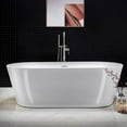 thumbnail image 1 of Woodbridge 71" Acrylic Freestanding Bathtub Contemporary Soaking Tub with Brushed Nickel Overflow and Drain,White Tub, 1 of 5