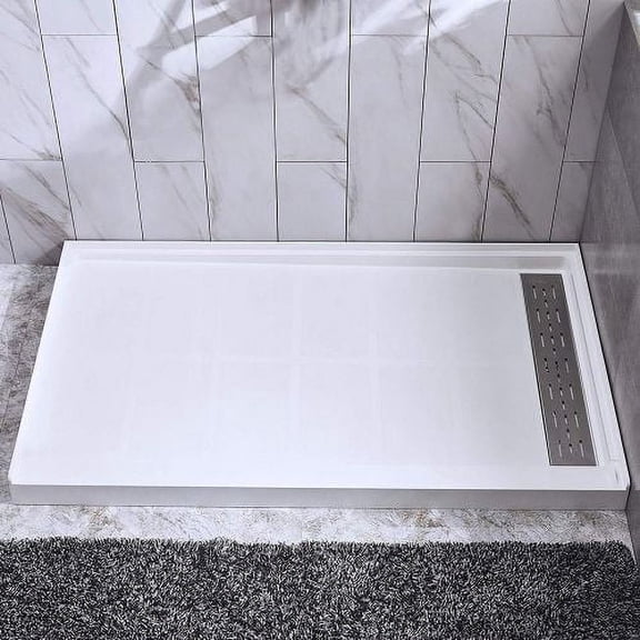 WOODBRIDGE Shower Base 4836-1000R 48" L x 36" W x 4" H, Right Drain, White