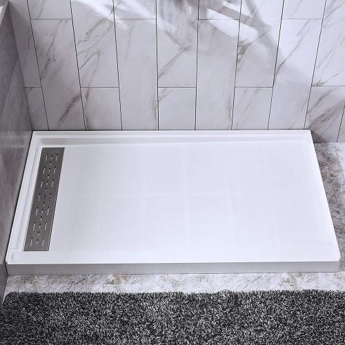 WOODBRIDGE Shower Base 6036-1000L 60" L x 36" W x 4" H, Left Drain, White
