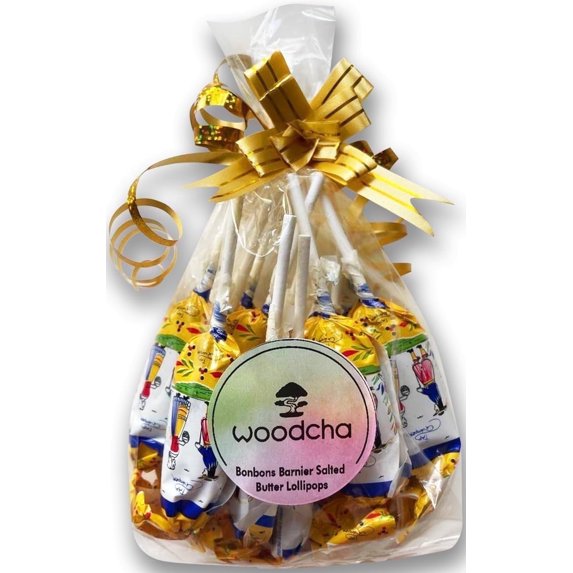 Woodcha Bonbons Barnier Lollipop Caramel Au Beurre Sale, Candy From France, Salted Caramels Candy, Gift Wrapping, Salted Butter Sucettes Candy, 15pc