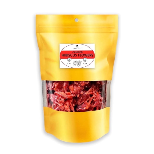 WOODCHA Candied Hibiscus, Edible Hibiscus Flowers Cake Decorations ...