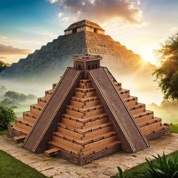 WOODEN.CITY Inca Pyramid Puzzle Box  3D Escape Room Puzzle for Adults   Pyramid Puzzle with Hidden Compartments & Mechanical Riddles  167 Laser-Cut Pieces, Spare Parts & Birch Wood Assembly Kit