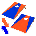 thumbnail image 1 of Wooden Cornhole Set, Orange & Blue Colors, Stick & Slide Bags, 10 Pieces, 2 Boards, 8 Bean Bags, Family Games, College Games, Ages 3+ by MinnARK, 1 of 5