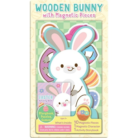 Easter Bunny Wooden Magnetic Dress Up Doll with 10 Clothing & Accessory Pieces