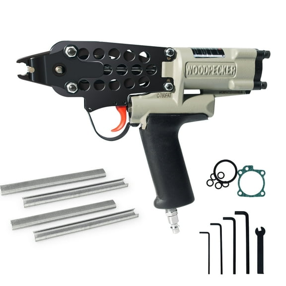 16-Gauge Woodpecker C-760FA Pneumatic Hog ring Staple Gun, 3.0mm Closure Diameter, 1/2" Crown