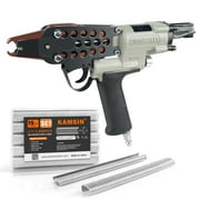 WOODPECKER C-7EA 15GA Pneumatic Hog Ring Stapler Kit,15 GA 7-8mm Closure Diameter, 3/4-Inch Crown with 1,000PCS Galvanized Staples, Air C Ring Plier Tool for Fencing, Mattress, Cages