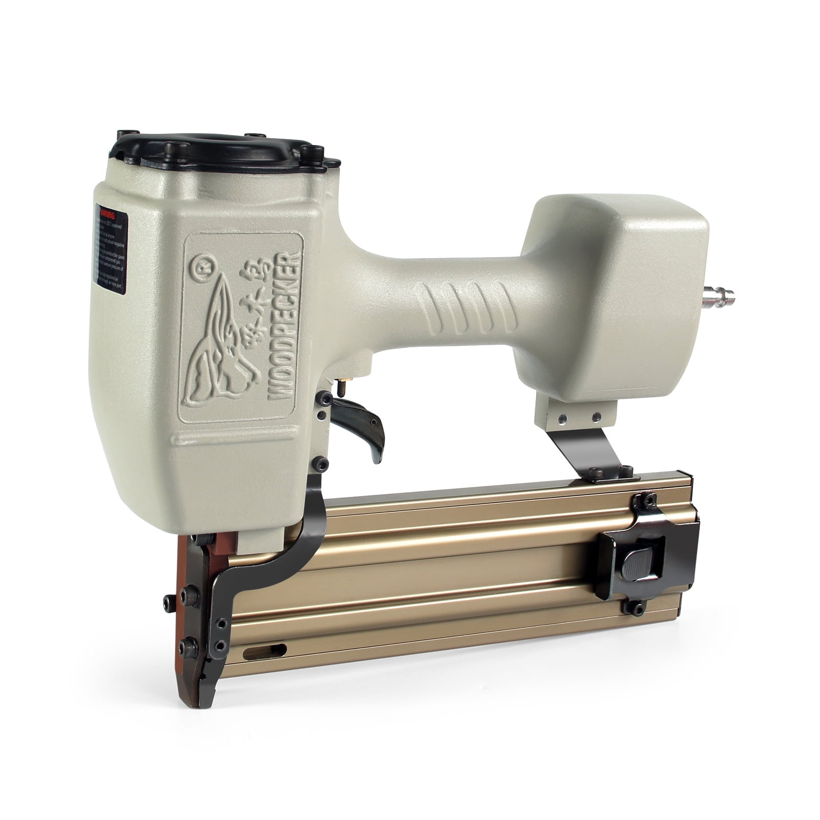 WOODPECKER ST64 Pneumatic Concrete T Nailer, 14 Gauge 3/4" to 1-1/2" Heavy Duty Air Concrete Nail Gun for hardwood nailing, Masonry, Cement, Concrete Brick Nailing