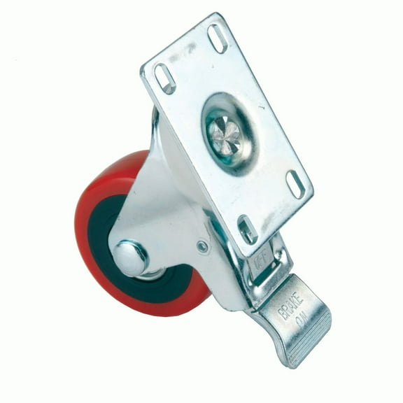 Woodriver 3" Caster Double Locking Swiveling With 4 Hole Mounting Plate 4-1/4" Tall