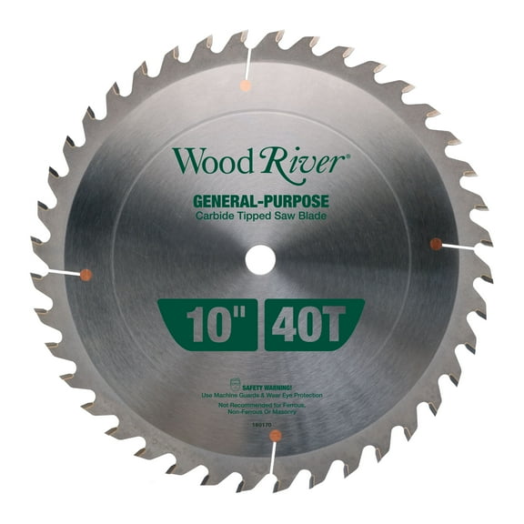 Woodriver General Purpose Saw Blade 40T Alternate Bevel Grind 10 Diameter