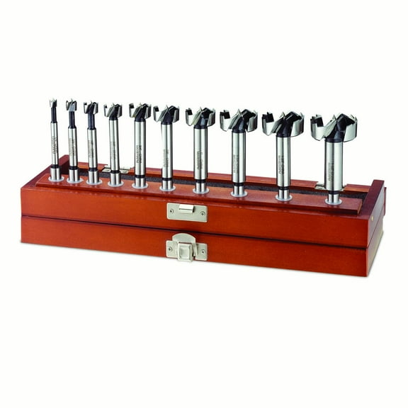 Woodriver High-Carbon Steel 10-Piece Forstner Bit Set