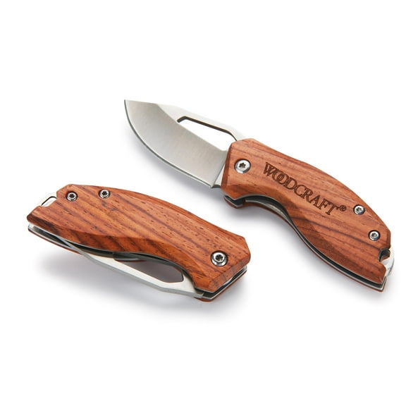 Woodriver Liner Lock Pocket Knife W/Wooden Handle, Closed Length: 3