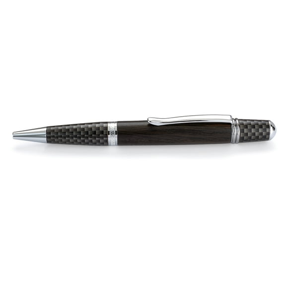 Woodriver Project Kit - Wall Street Ii Ballpoint Pen Kit - Chrome & Carbon Fiber Coating