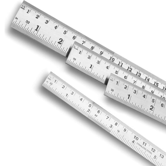 Woodriver Set Of 4 Stainless Steel Cabinetmaker's Rules