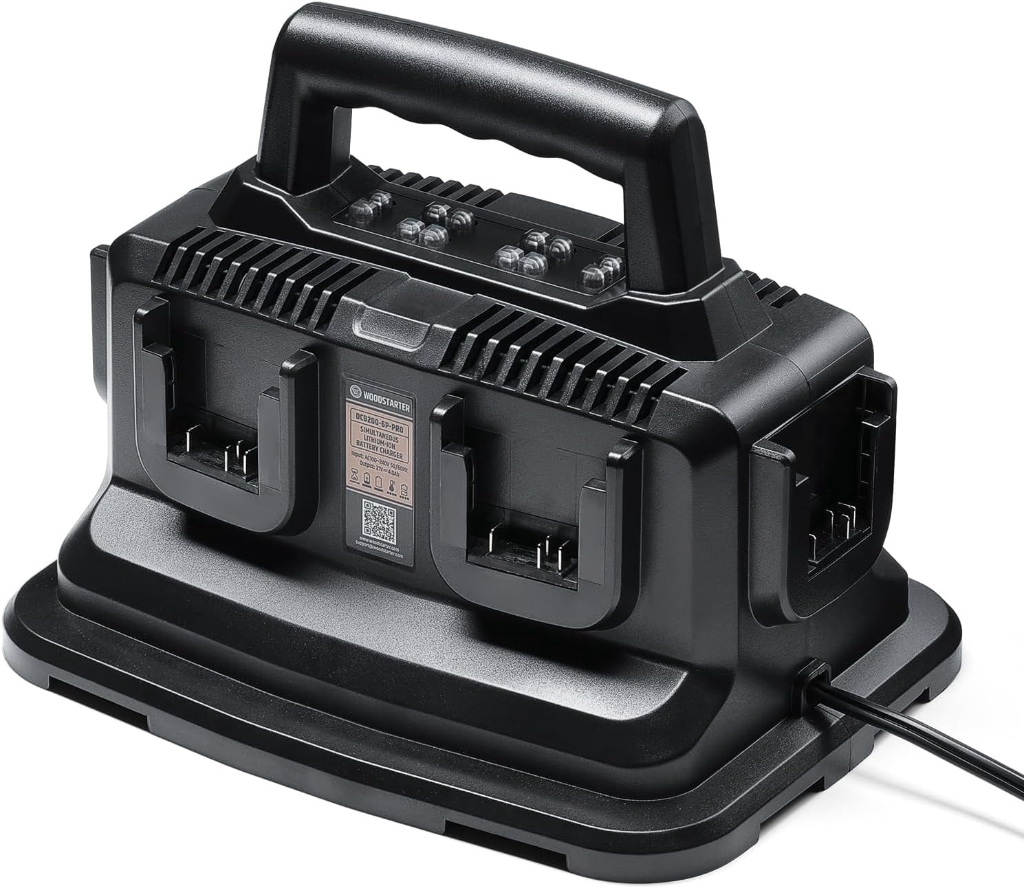 WOODSTARTER 6-Port Rapid Battery Charger Station, Replacement for DeWalt 20V Flexvolt Batteries charger, Simultaneously Charges 6 Batteries