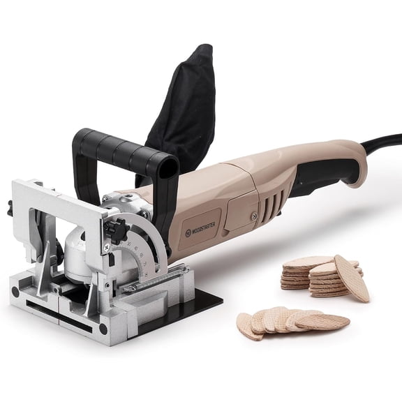 WOODSTARTER 8.5Amp Biscuit Joiner with 12000RPM, Adjustable Depth, Dust Bag and 100 Biscuits Included