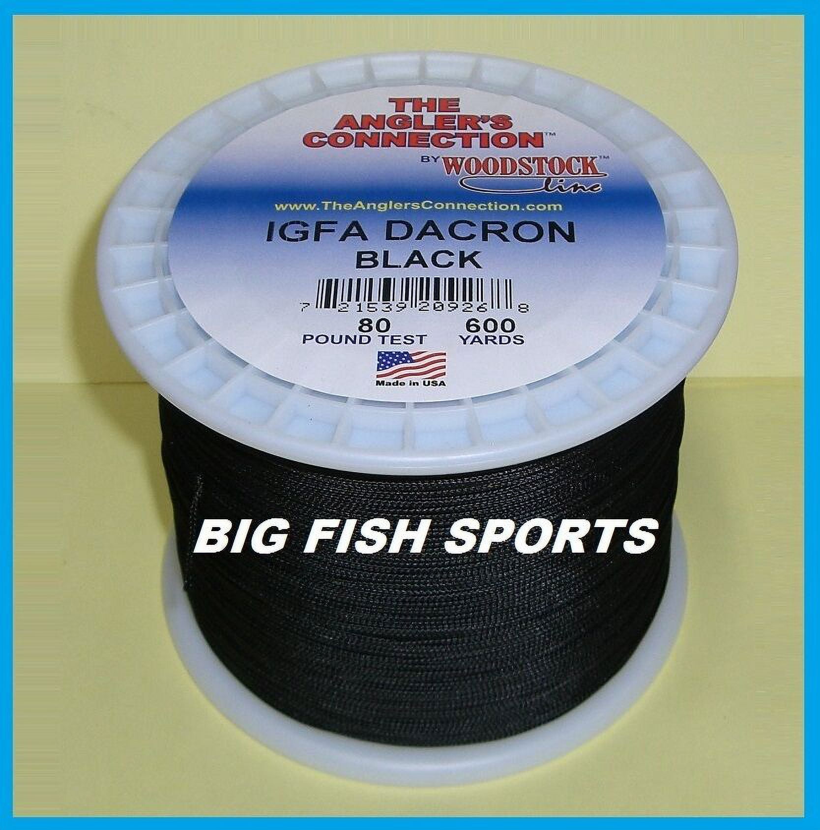 WOODSTOCK BRAIDED DACRON Fishing Line Black Color 80lb-600yd NEW